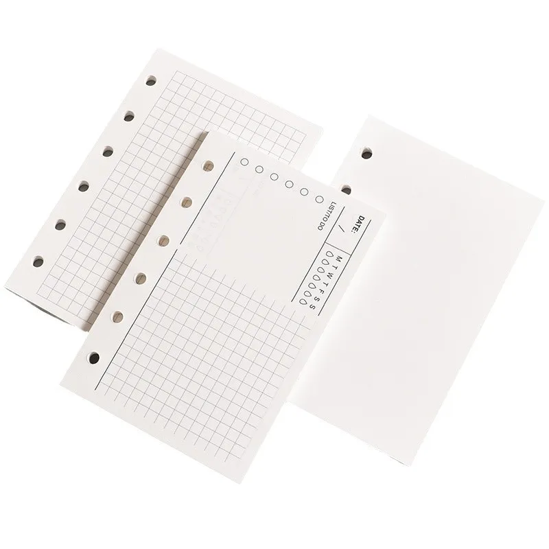 A7 Craft Loose Leaf Notebook Refill Spiral Binder Inner Page Grid Blank Line Diary Agenda PlannerSchool Stationery