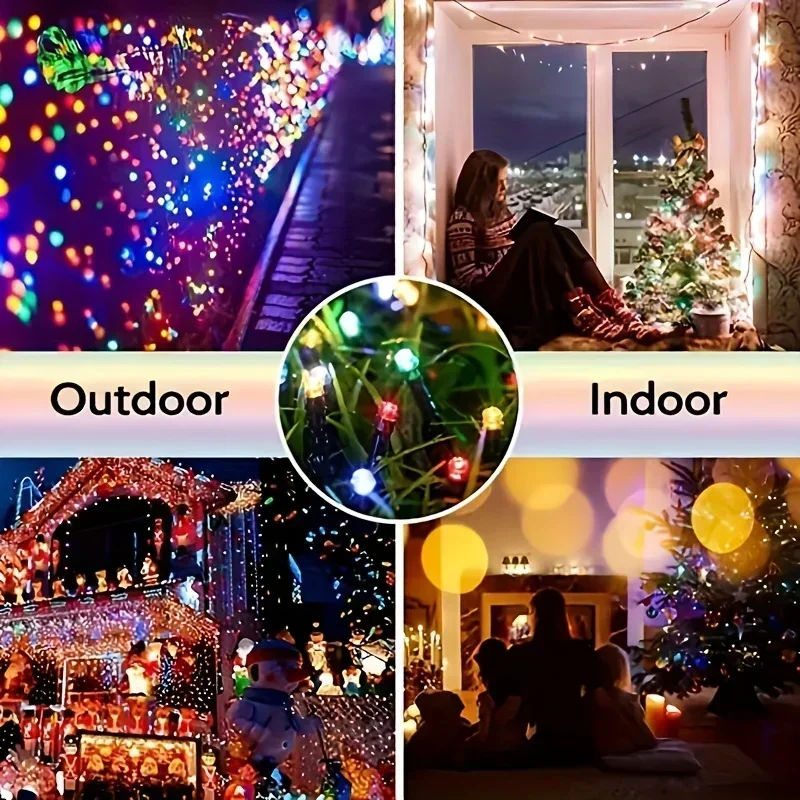 Solar Powered 50/100 LED Fairy Lights 8 Lighting Modes IP65 Waterproof Outdoor String Lights for Garden Wedding Christmas Decor
