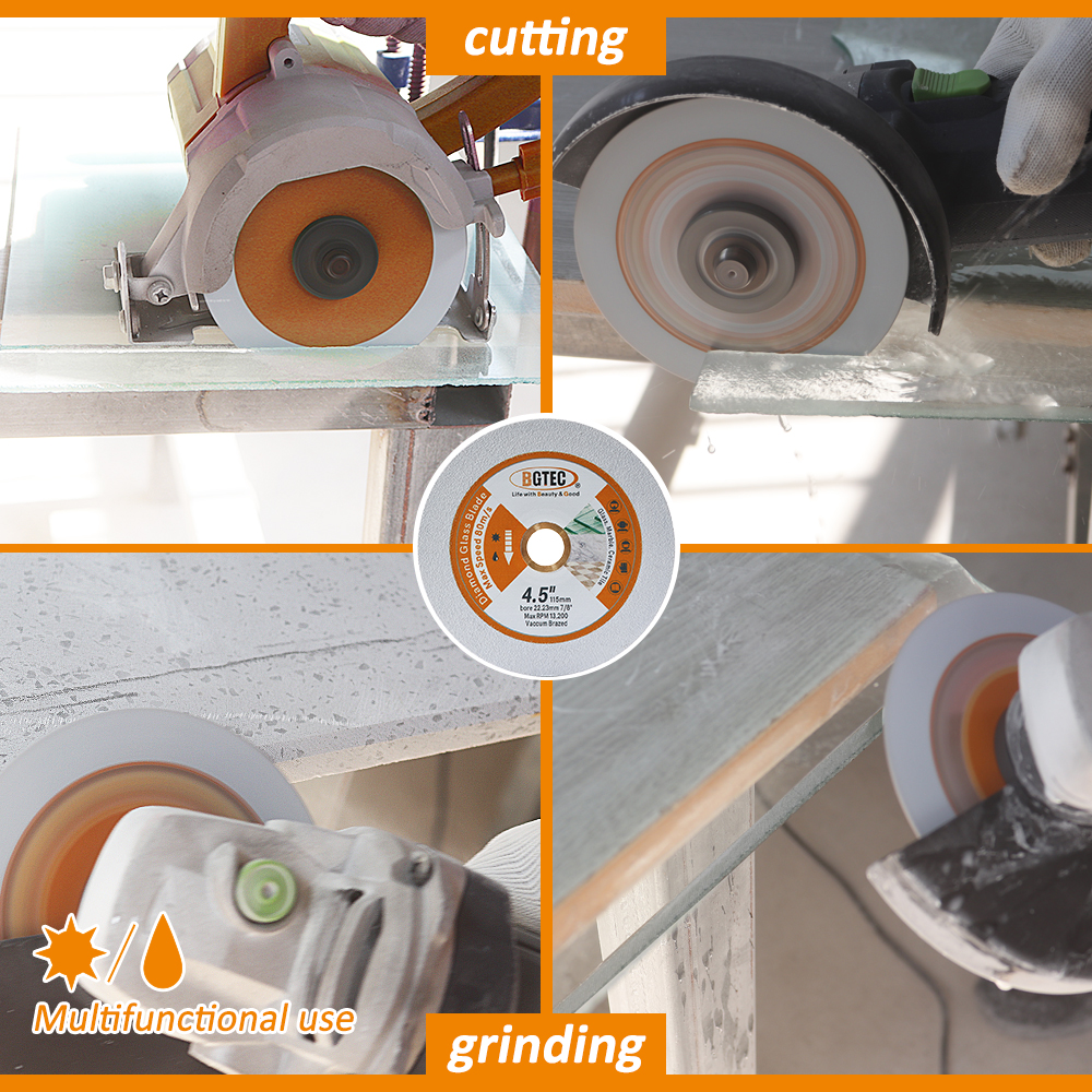 BGTEC 1 PC ตัดเพชรแผ่นใบเลื่อย Dia75/100/115/125 มม.เครื่องบดมุมกระเบื้องแผ่น 3/4/4.5/5 นิ้วแห้งบดคริสตัล