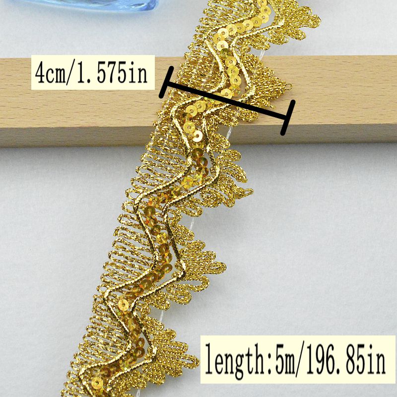 5 Meter/16,4 Fuß pro Packung, neuer Spitzengürtel, Kleidungszubehör, DIY-Spitzenvorhang, Spitze, Kleidungszubehör, 4 cm Kronenpitze