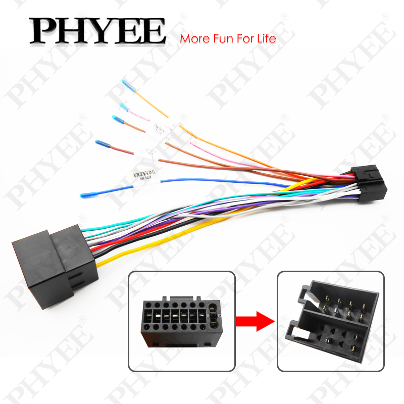 16 Pin Đến ISO Cáp 16 P Cắm ISO Cổng Kết Nối Dây Phụ Kiện Đa Năng Dây Cho 2 Din Đài Phát Thanh xe Ô Tô Android Đầu Đơn Vị