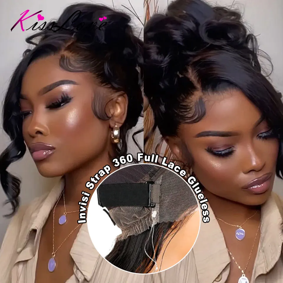 Onda do corpo invisi cinta 360 peruca cheia do laço cabelo humano 5x5 sem cola puxar ir perucas com cordão elástico 13x6 hd peruca frontal do laço