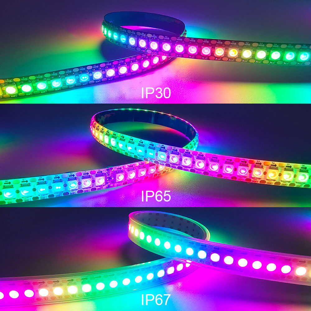 Tira de Led Digital Flexible, cinta de luz RGB de 5V, WS2812B, WS2812, 30/60/74/96/144 píxeles/LED/M