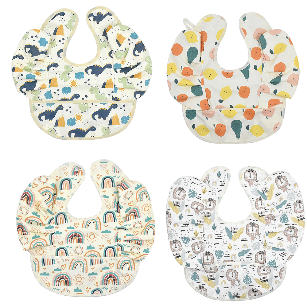 Детские нагрудники INS в скандинавском стиле с карманом для кормления ангела для девочек и мальчиков, нагрудник для младенцев, водонепроницаемый, легко чистящийся, милый, нагрудник со слоном, мягкий ПУ