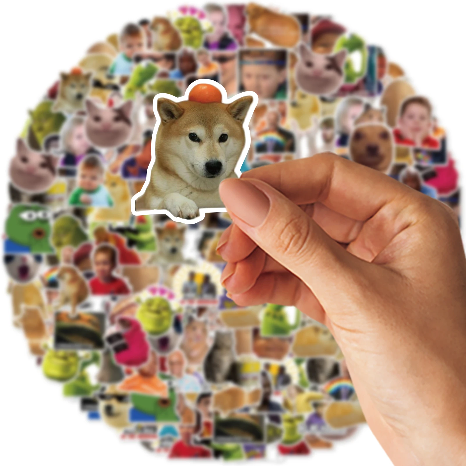50 pçs memes engraçados europeus e americanos graffiti adesivos diy decoração, bagagem, portátil brinquedos clássicos decalques de pvc à prova dwaterproof água