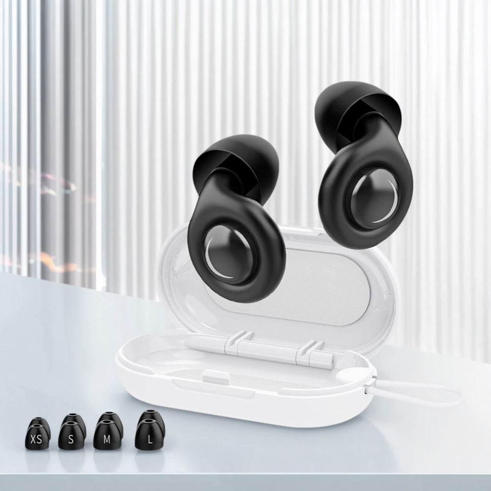 Tapones para los oídos reutilizables de silicona bloqueadores de ronquidos con 10 almohadillas para los oídos en XS/S/M/L tapones para los oídos antiruido para motocicleta tapones para los oídos con cancelación de ruido