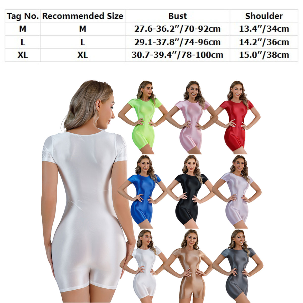 Frauen Öl Glänzend Glänzend Rohr Body Elastische Einteilige Boxer Kurze Trikot Sexy Strumpfhosen Bandage Satin Shaper Badeanzug Bademode
