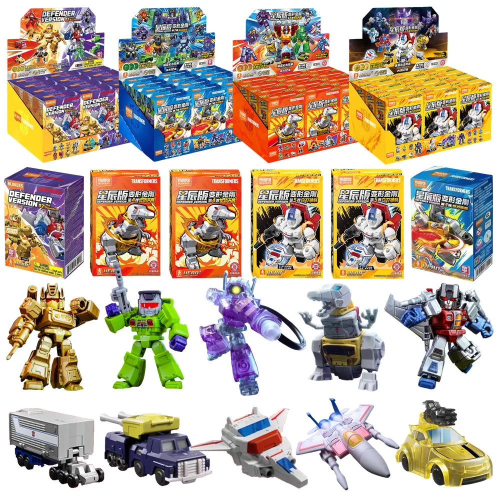 1/12Pcs Mini Transformer 5.5cm Optimus Prime bumblebee Megatron Thundercracker Robot Action Figure building block Splicing toys