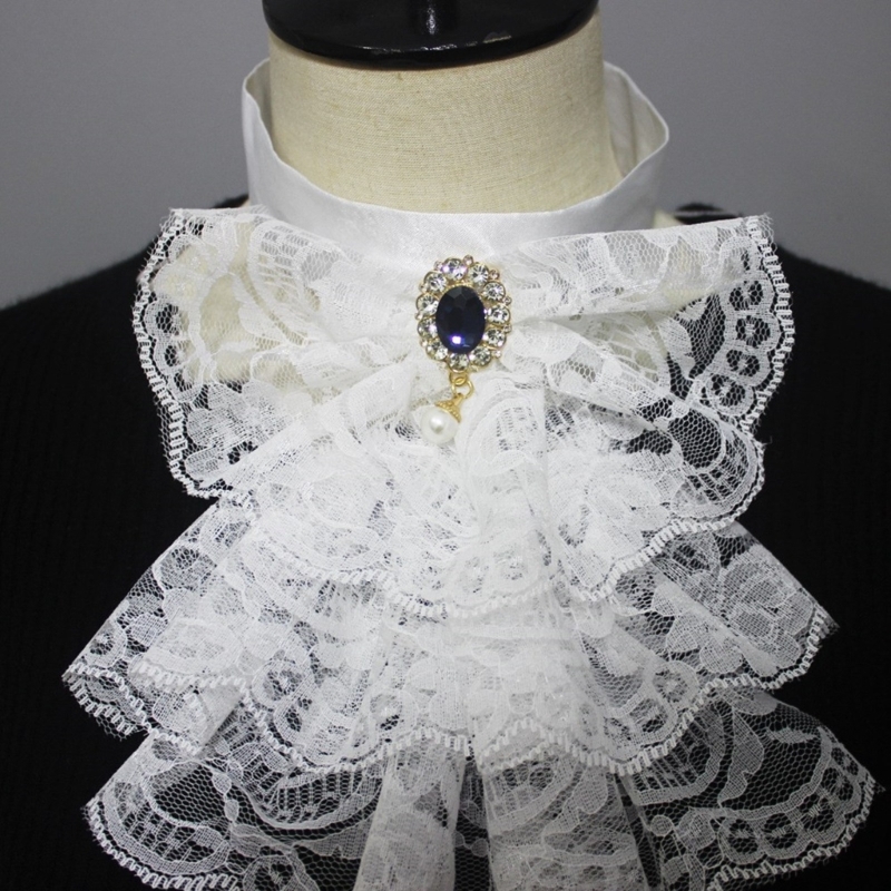 Col à volants Renaissance élisabéthain pour femme, faux col à volants, col superposé