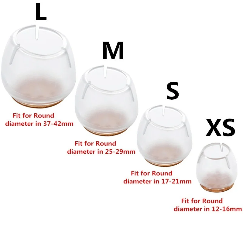 4 Kích Thước 16 Chiếc Silicone Trong Suốt Ghế Chân Bàn Ghế Chân Mũ Chân Miếng Lót Đồ Bàn Có Tầng Bảo Vệ Lướt Nhẹ Chân mũ Lưỡi Trai