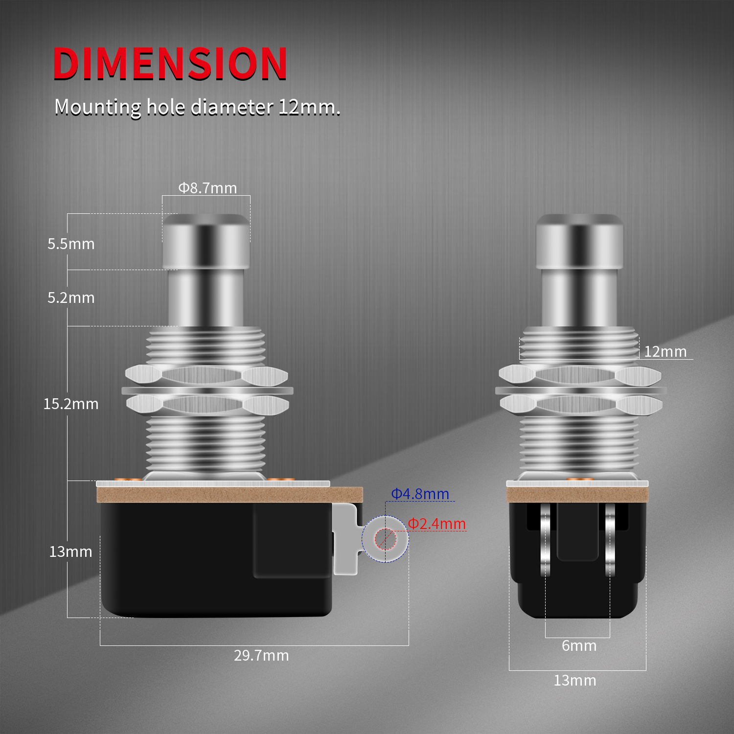 DaierTek 10PCS SPST Momentary Soft Touch Fuß Schalter Schließer 2 PIN Stomp Box Push Button Fußschalter für gitarre Effekt Peda