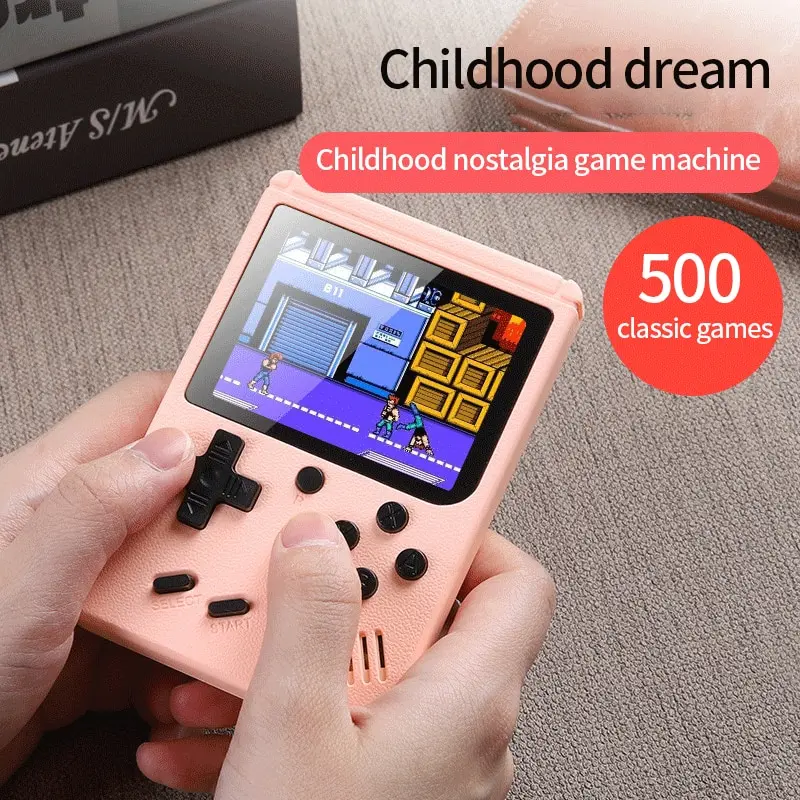 Mini Handheld Video Game Consoles 8 Bit 3.0 Inch Color LCD Retro Portable Color Gaming Player Built in 500 Games for Kids Gifts