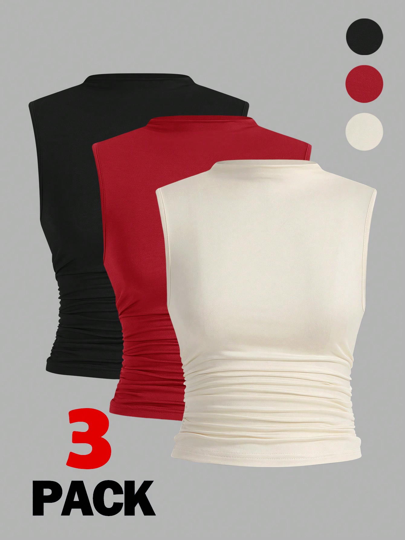 Nuevo traje de chaleco rojo y blanco sin mangas informal para mujer de primavera/verano