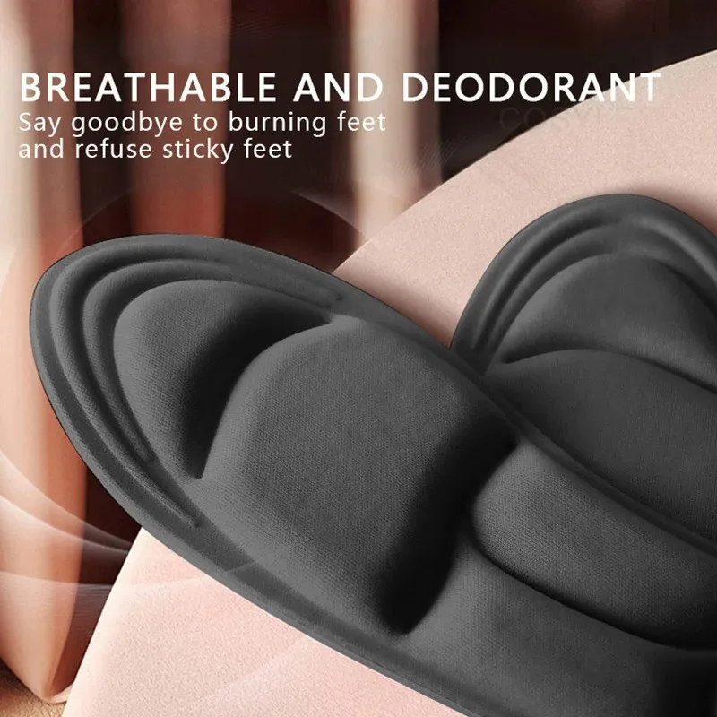 Plantillas de espuma viscoelástica para masaje 5D, 4 Uds., amortiguación transpirable gruesa, soporte cómodo para zapatos de tacón alto, almohadillas ortopédicas para los pies
