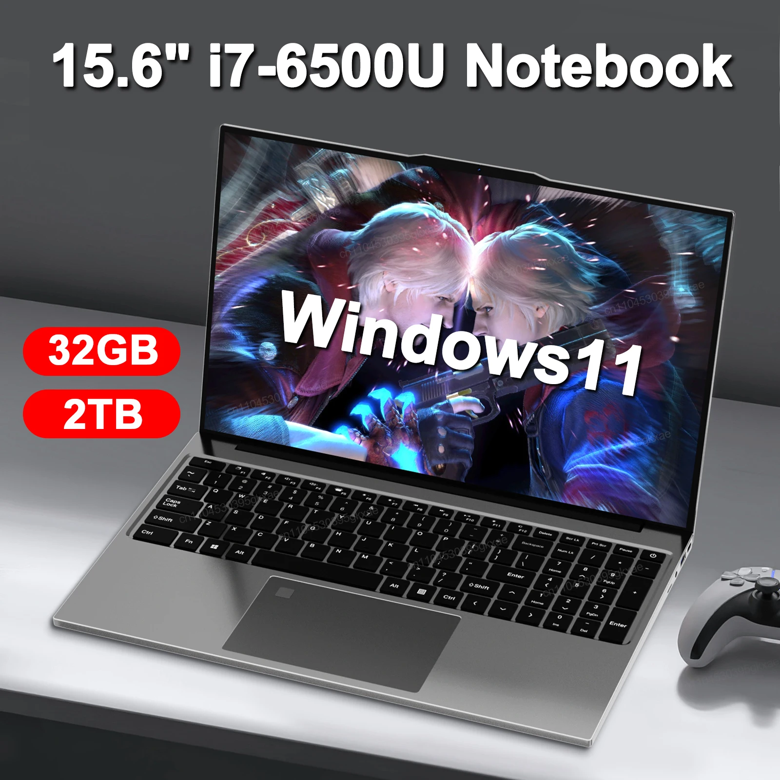 LENO 15,6 "portátil Intel Core i7-6500U 32GB RAM 2TB SSD Windows 11 Notebook Gamer 1080P pantalla Oficina estudio ordenador PC