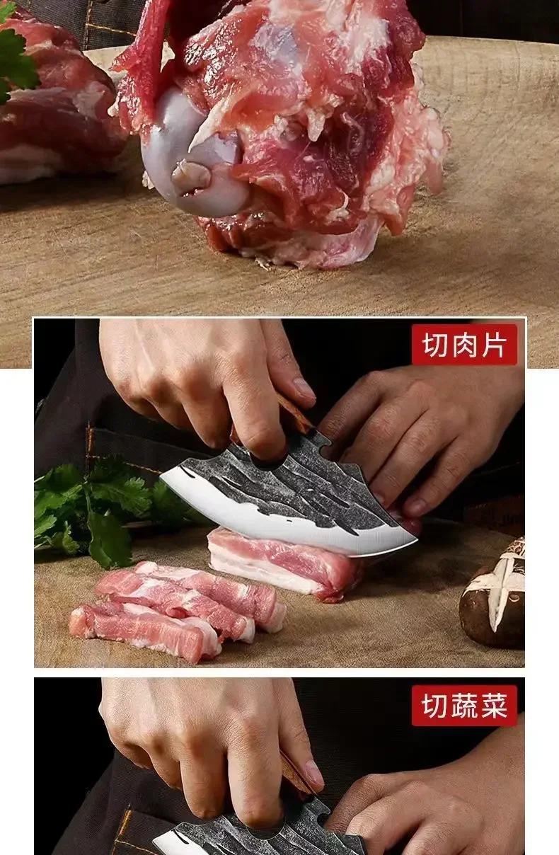 2025new Outdoor Pick Bones Coltello dedicato Coltello da taglio per carne forgiato a mano Coltello professionale per vendita di carne per macellazione