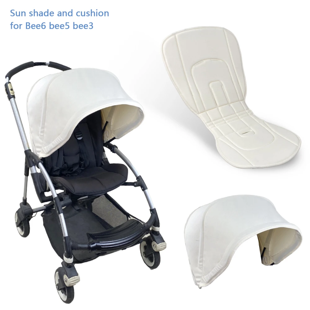 Carrinho de bebê sombra de sol dossel e almofada de assento para bugaboo bee6 bee5 bee3 capa de carrinho de bebê à prova de uv acessórios
