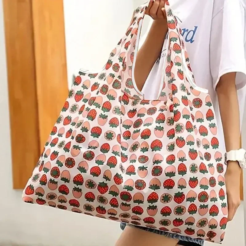 Sacs d'épicerie réutilisables, grands sacs de courses lavables, pliables, respectueux de l'environnement, sacs à main de poche robustes en Nylon