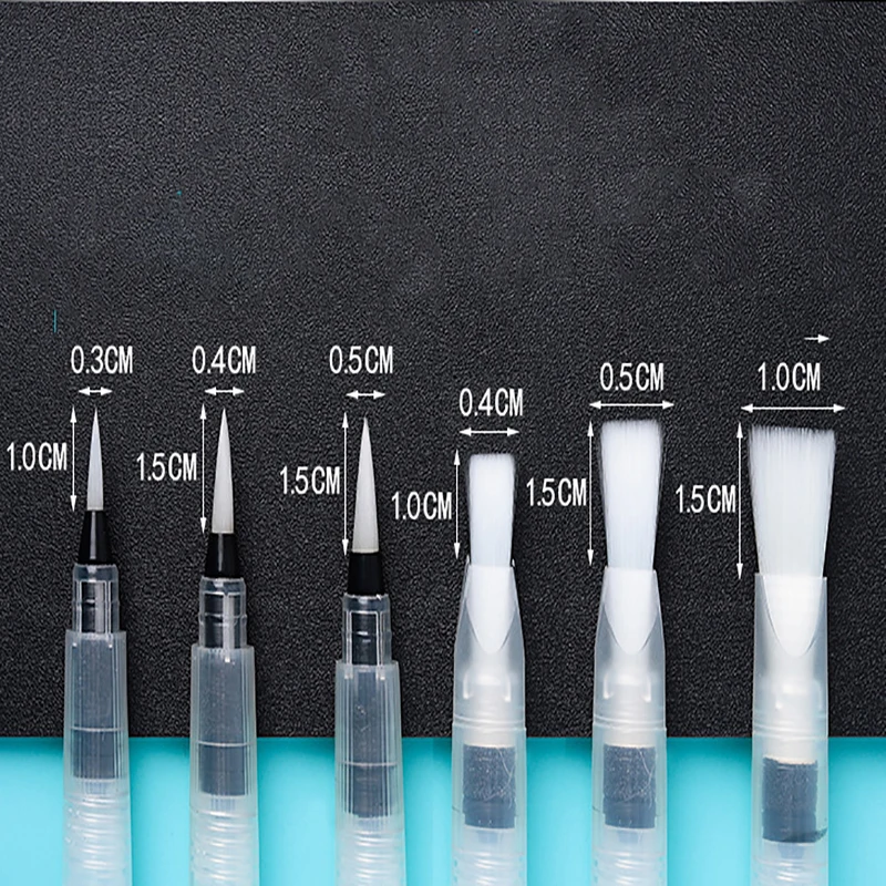 Ensemble de stylos pinceaux de stockage d'encre d'eau auto-hydratant en Nylon doux, pour calligraphie, peinture à l'aquarelle, dessin, fournitures d'art