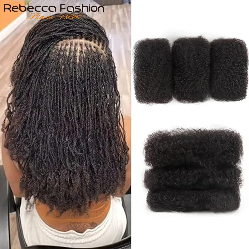 Cabello humano Afro Kinkys a granel para extensiones de rastas, reparación Loc, trenzado, cabello humano Afro rizado apretado para Locs, 1 paquete de 50G