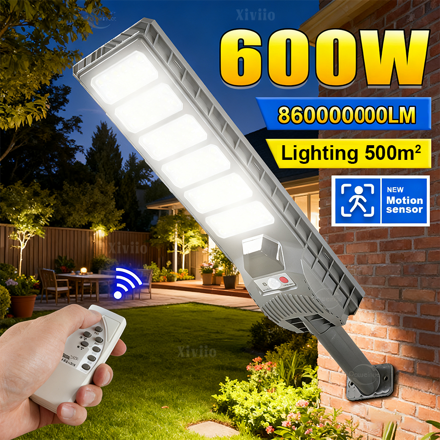 600W 860000000LM Outdoor Led Solar Lamp with Sensor Sunlight Spotlight Remote Control Waterproof Street Wall External Solar Lamp
