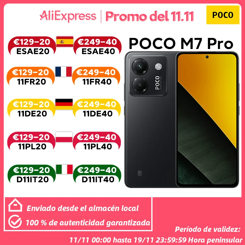 【Marque +】 plus récent POCO M7 Pro 5G Version mondiale dimension 7025-Ultra 120Hz FHD + soins des yeux affichage AMOLED 5110mAh batterie NFC