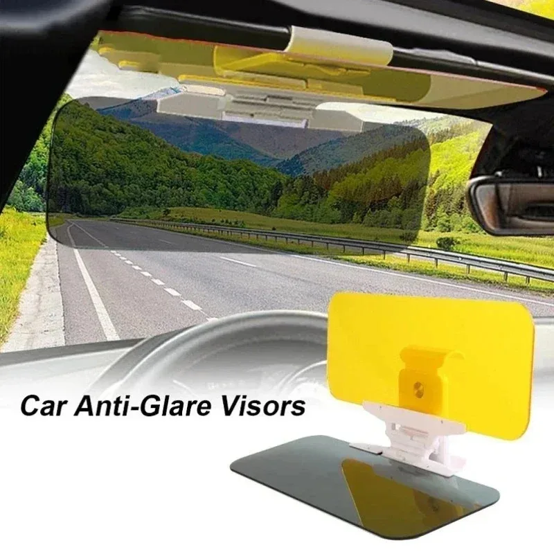 Nova viseira de sol do carro hd anti luz solar deslumbrante óculos dia visão noturna espelho de condução uv dobrável flip down vista clara espelhos interiores