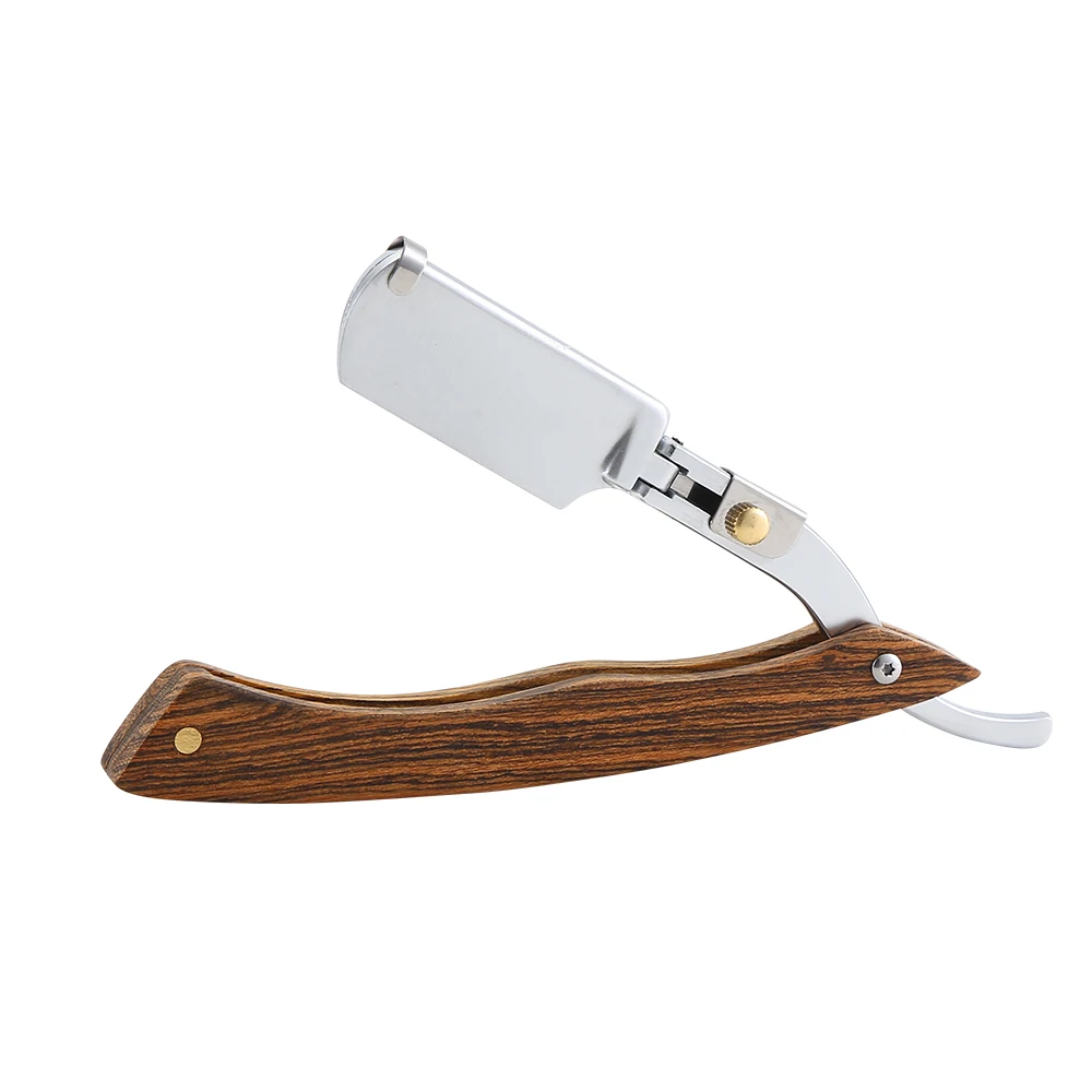 Straight Razors for Men Natural Wood Handle Fit Double Edge Blades Professional and Close Shaving Barber Razor (Without blade)