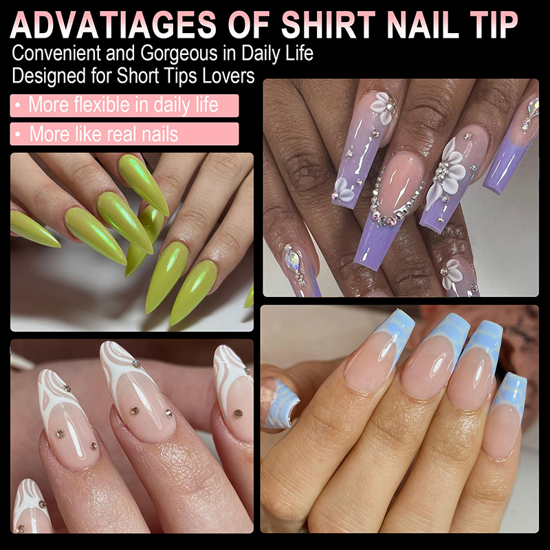 Puntas de uñas postizas de lujo, Gel suave, cápsulas semimate para la yema del dedo, ataúd francés de almendra, cobertura completa, extensión de uñas postizas artificiales