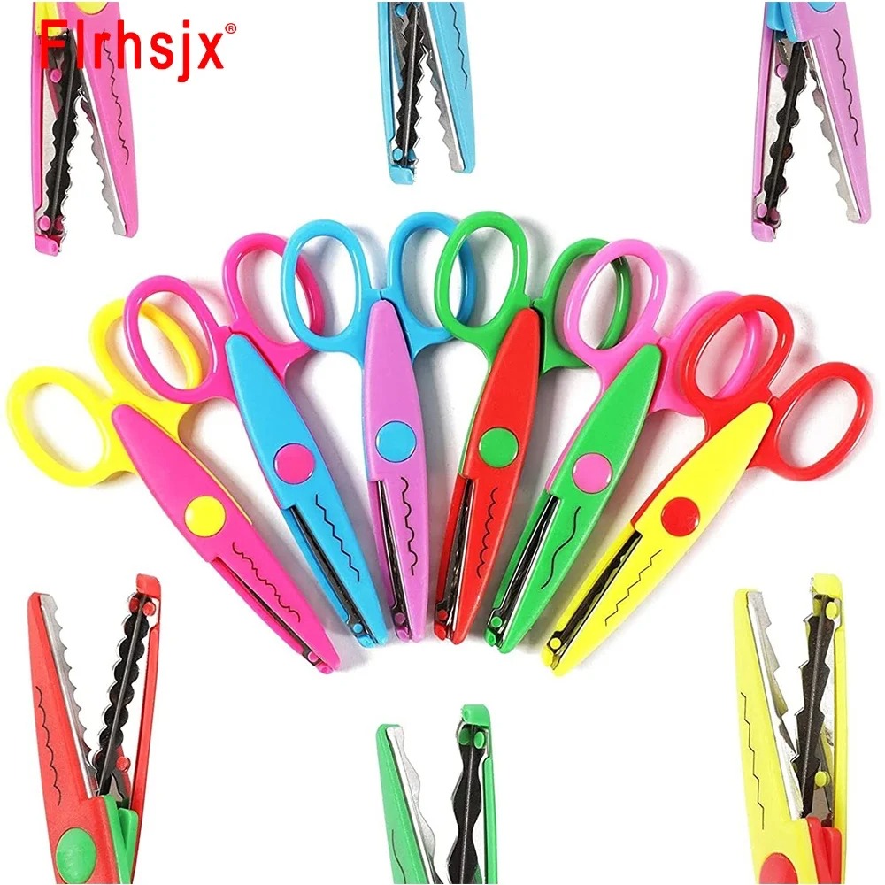 Creative Wavy Pattern Safety Scissors Album Decorative Lace Photo Handmade Tools DIY Paper Cutter School Office Supplies