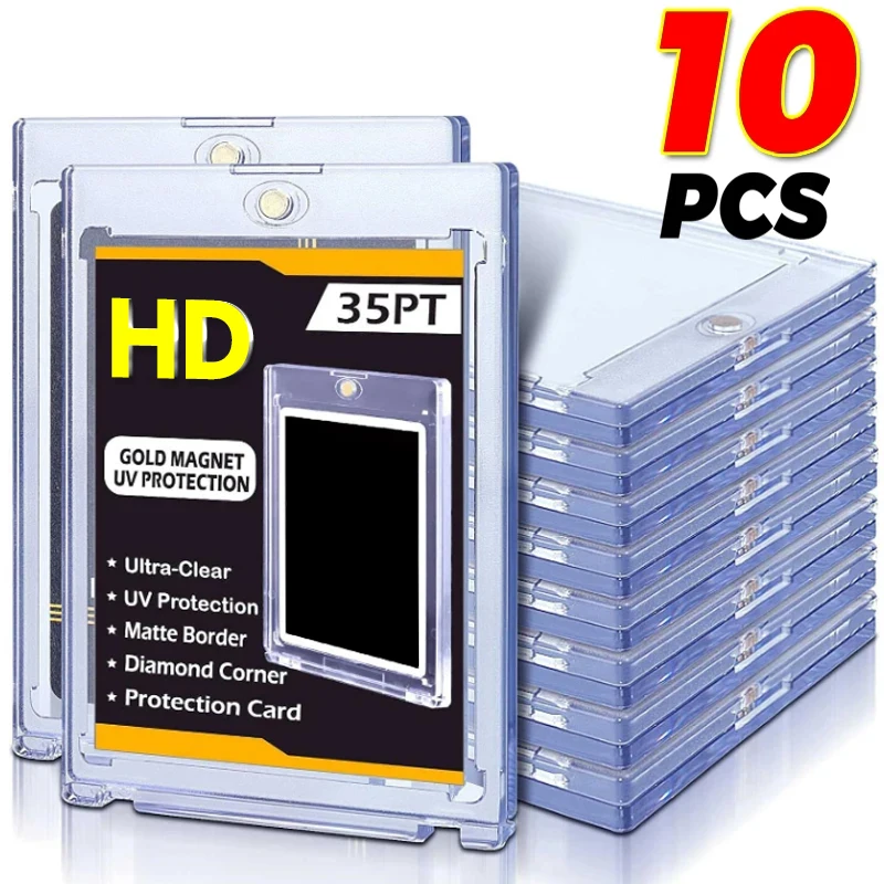 10-1Pcs 35PT Hard Magnetic Card Holder for Kpop Idol Photo Cards Protective Sports Trading Card Clear Cards Sleeves Display Case