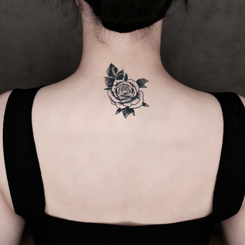 1 pegatinas de tatuaje temporal impermeables de color rosa, resistentes al agua de larga duración para una a dos semanas, adecuadas para pecho, brazo, pierna.