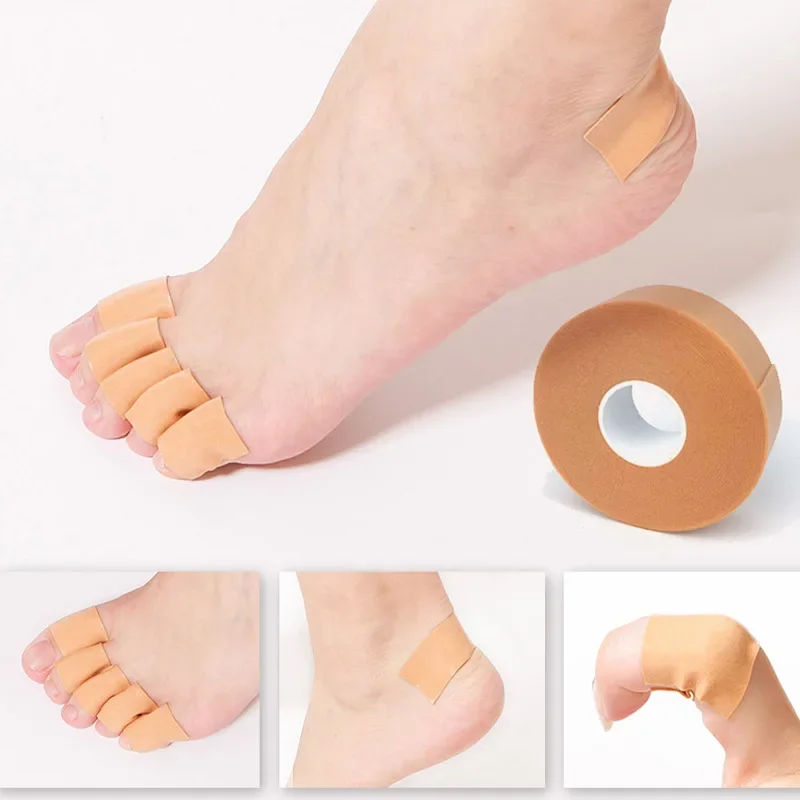 1 rollo de cinta de vendaje para el talón impermeable, vendaje elástico autoadhesivo multifuncional, yeso de goma médico, almohadilla antidesgaste para los pies