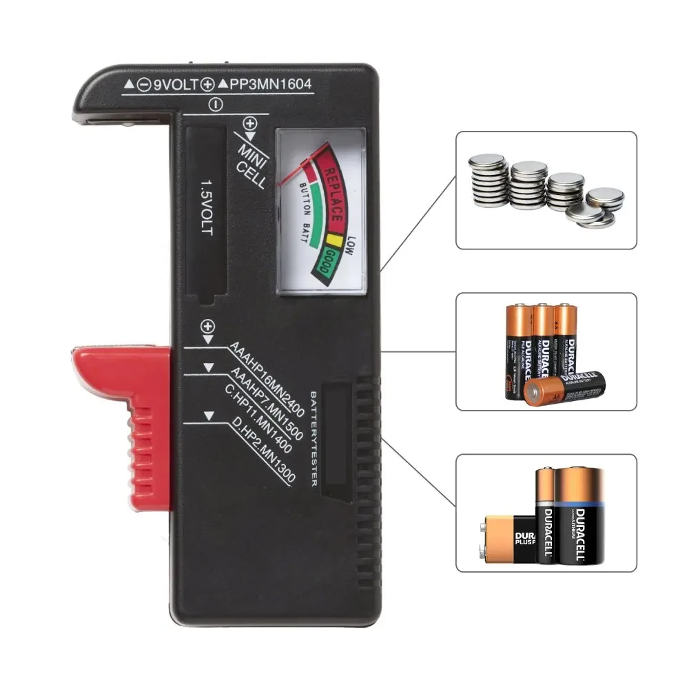 Pilas AA/AAA/C/D/9V/1,5 V, pila de botón Universal, medidor codificado por Color, indicador de voltios, comprobador de energía