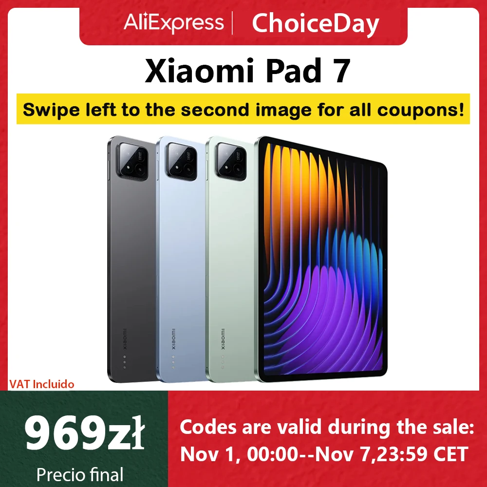 Xiaomi Pad 7 Versione Globale Mi Tablet Snapdragon 7+ Gen 3 Display 11.2" 3.2K 144Hz Adreno GPU 45W Carica Turbo 8850mAh
