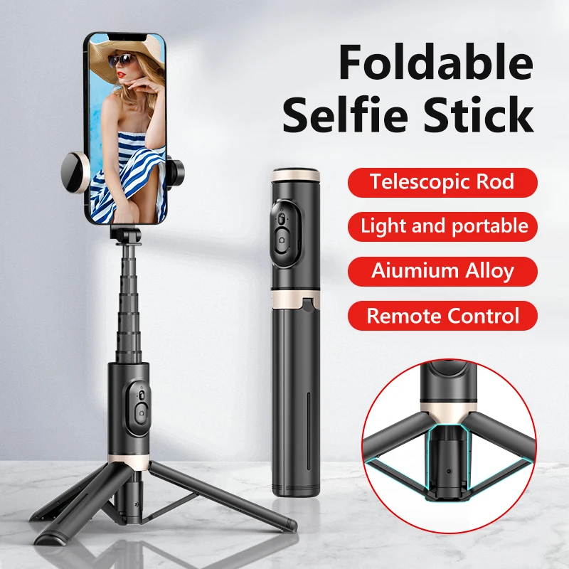 Trípode/palo Selfie de mano inalámbrico con Bluetooth, monopié extensible con control remoto para Huawei iPhone 13 Pro Max Xiaomi Phone Live