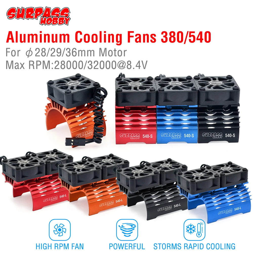 SURPASS HOBBY RC モーターファン冷却ヒートシンク 380 390 540 550 ブラシレスモーター 28/29/36 ミリメートル