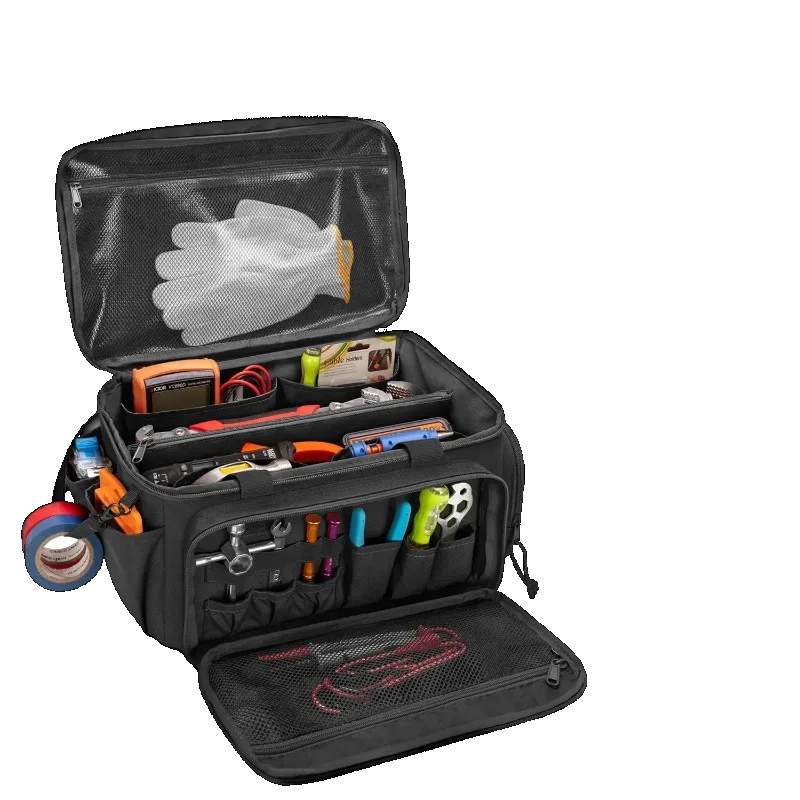 Bolsa de herramientas táctica de alta resistencia de 14 ", Base antideslizante, organizador multiusos para carpinteros manuales, almacenamiento de herramientas portátil duradero