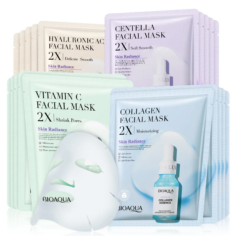20 Chiếc BIOAQUA Centella Collagen Mặt Nạ Dưỡng Ẩm Sảng Khoái Tấm Mặt Nạ Hyaluronic Acid Mặt Nạ Sản Phẩm Chăm Sóc Da