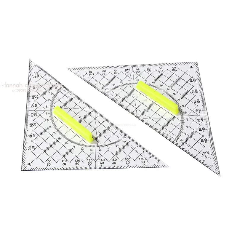 Transparent Set Square Professional Drafting Tools Plastic Triangle Ruler With Handle Geometry Scale Ruler Students Gift