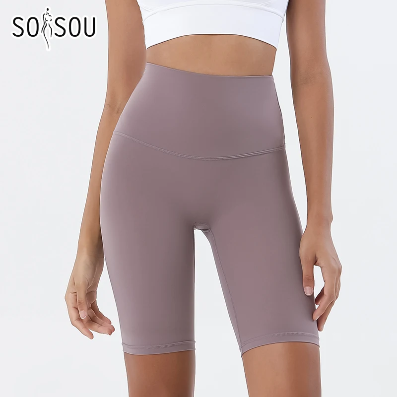 SOISOU Mới Chặt Quần Short Nữ Tập Gym Yoga Quần Short Cao Cấp Không Bối Rối Dòng Quần Thể Dục Nữ Quần Short Đạp Xe 24 Màu