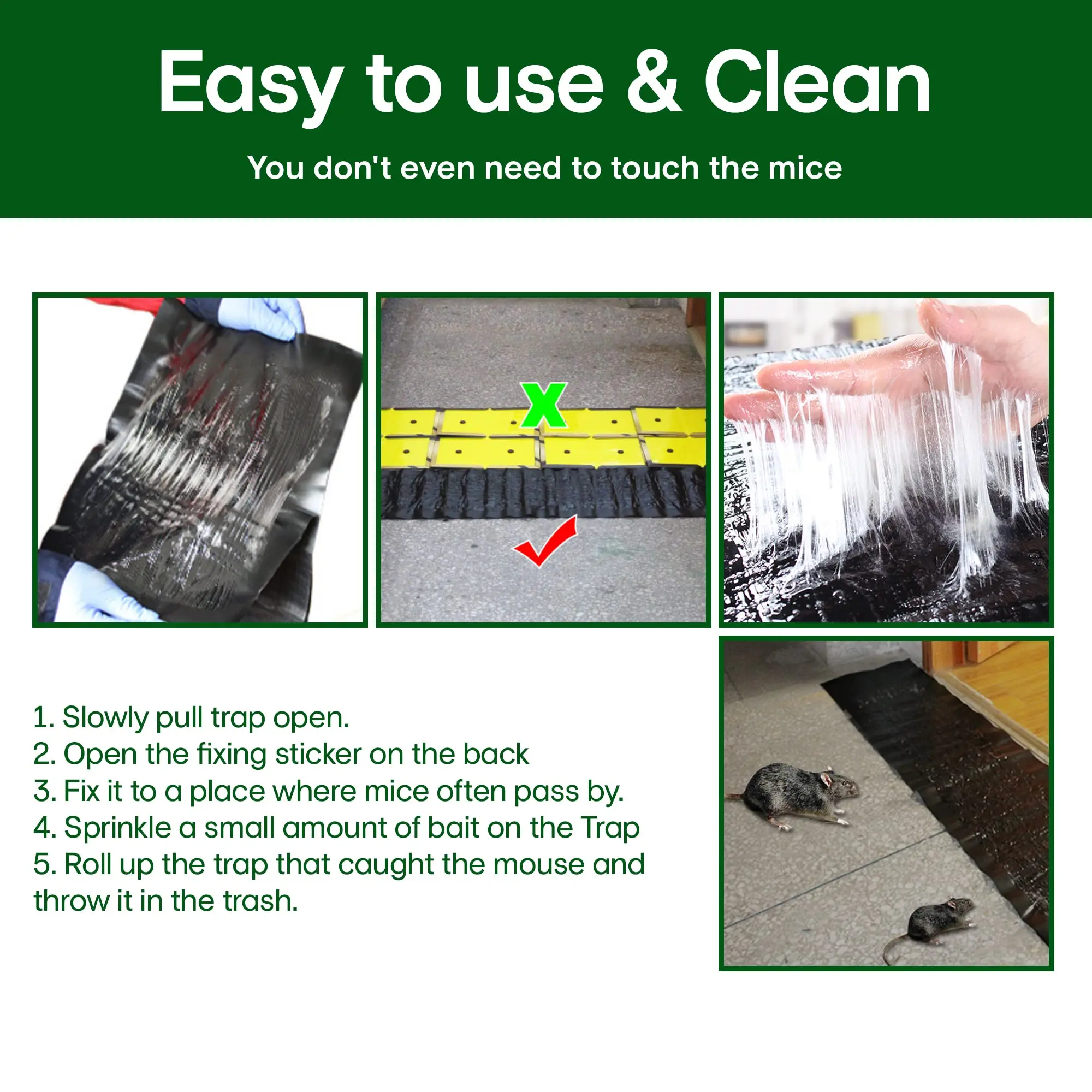 60/120 ซม.ที่มีประสิทธิภาพแผ่น BOARD Sticky MICE กาวดักเมาส์หนูเมาส์ Sticky MAT Catcher Pest Control แผ่นกับดัก
