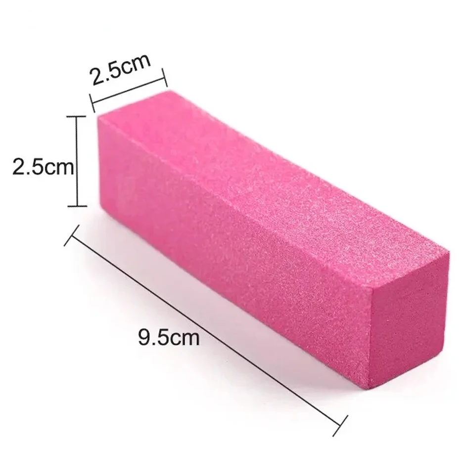 สีชมพู Buffing Sanding Files บล็อก Pedicure ทําเล็บมือฟองน้ําเล็บบัฟเฟอร์ Grindig ขัดไม่มีเจ็บเล็บเครื่องมือ