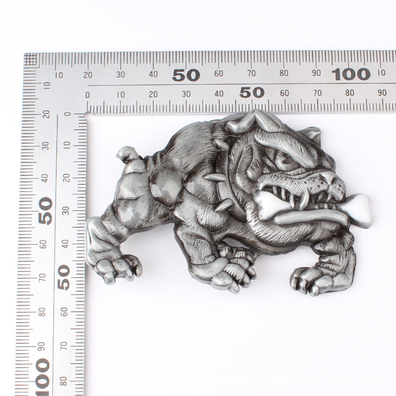 Bulldog cinto fivela cão mordida osso metal fivela suave peças de cinto diy