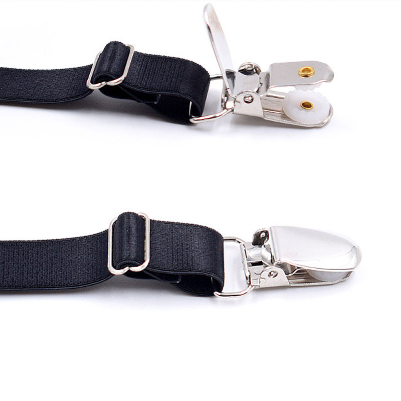 Mens Shirt Stays Upgrade Adjustable Elastic Garter Classics Anti-Wrinkle Shirts Holder with Non-slip Locking Clamps
