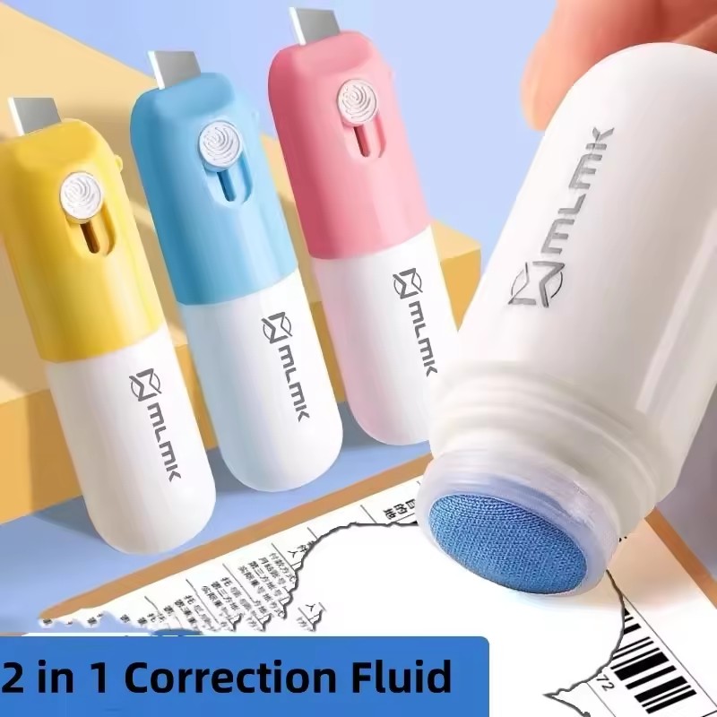 20/10ML Thermal Paper Correction Fluid with Unboxing Knife Portable Durable Thermal Paper Data Identity Protection Fluid Eraser