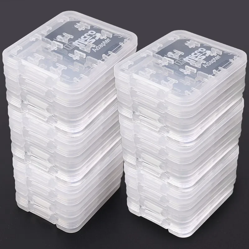 8in1 Sim Card Storage Box Plastic Transparent Memory Card Organizer Case Holder for SD SDHC TF Office Travel Portable Cards Box