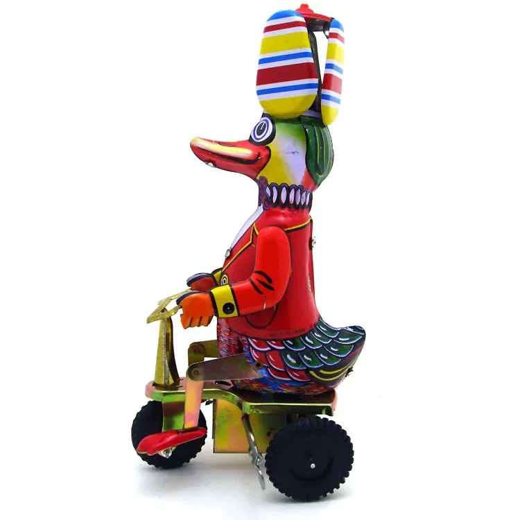 [[Ngộ Nghĩnh] Trưởng Thành Bộ Sưu Tập Retro Gió Lên Đồ Chơi Kim Loại Tín Vịt Trên Xe Đạp Robot Cơ Đồng Hồ Đồ Chơi Hình Mẫu trẻ Em Quà Tặng Bé Gái