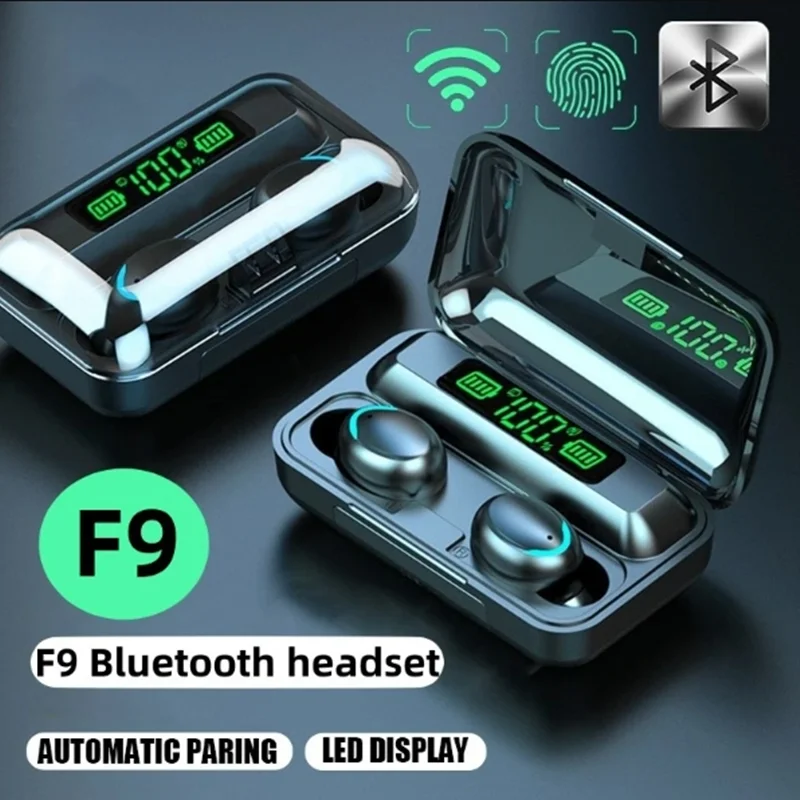 Auriculares TWS F9-5, inalámbricos por Bluetooth, Auriculares deportivos Hifi estéreo con micrófono, manos libres