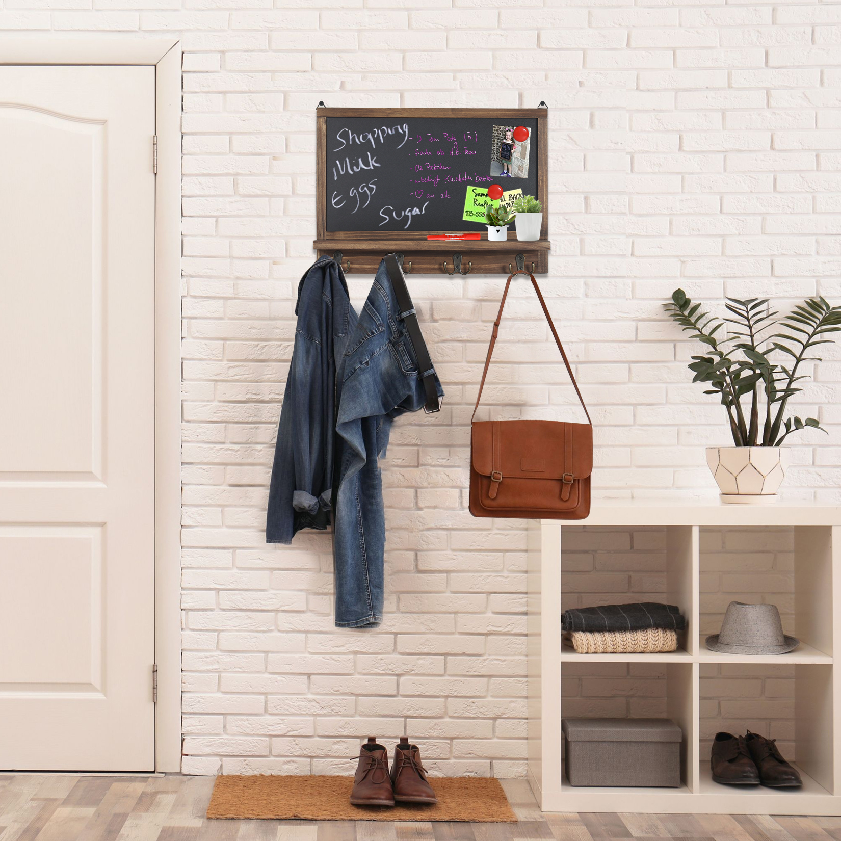 42*30cm Wall Mounted Chalkboard Kitchen Blackboard Memo Board Family Message Board Rustic Wooden Frame Chalkboard Sign